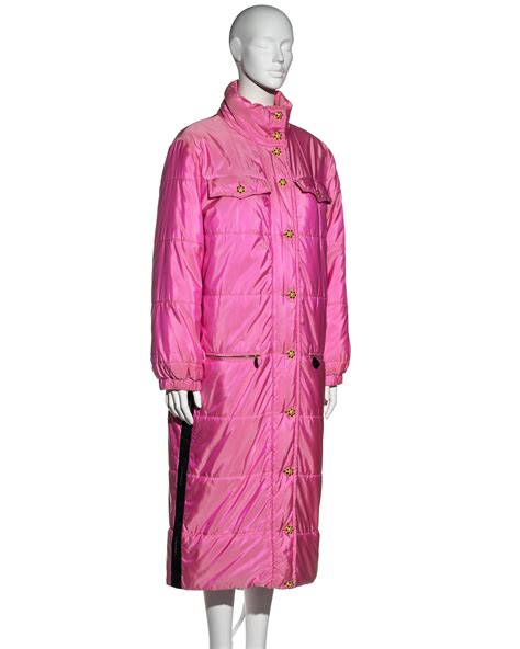 Chanel by Karl Lagerfeld pink silk puffer coat with Gripoix